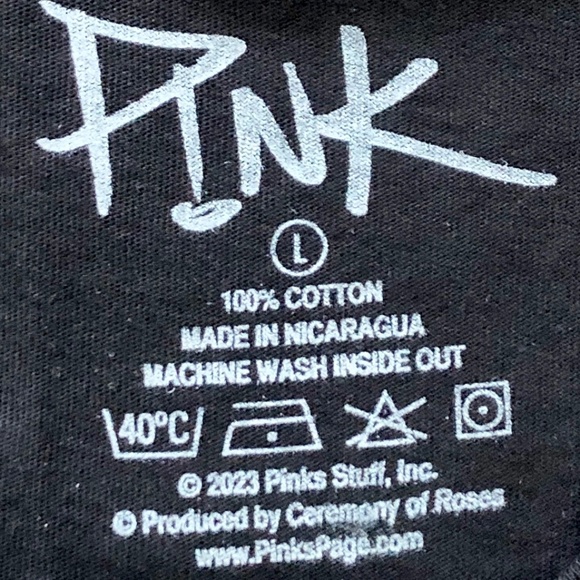 PINK, P!NK , 2023, Summer Carnival Tour, T-Shirt, Mens, L Black, Great Condition - Picture 6 of 6